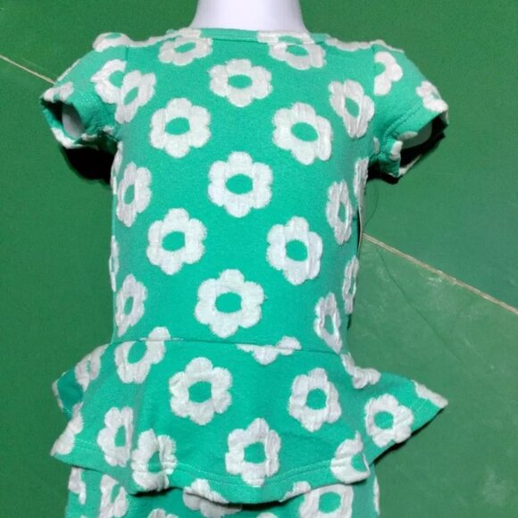 Dot Dot Smile - Green Floral Peplum-Skirted Romper infant Size 6-12 Months NWT - Picture 3 of 6
